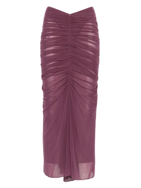 Mugler ruched mesh maxi skirt