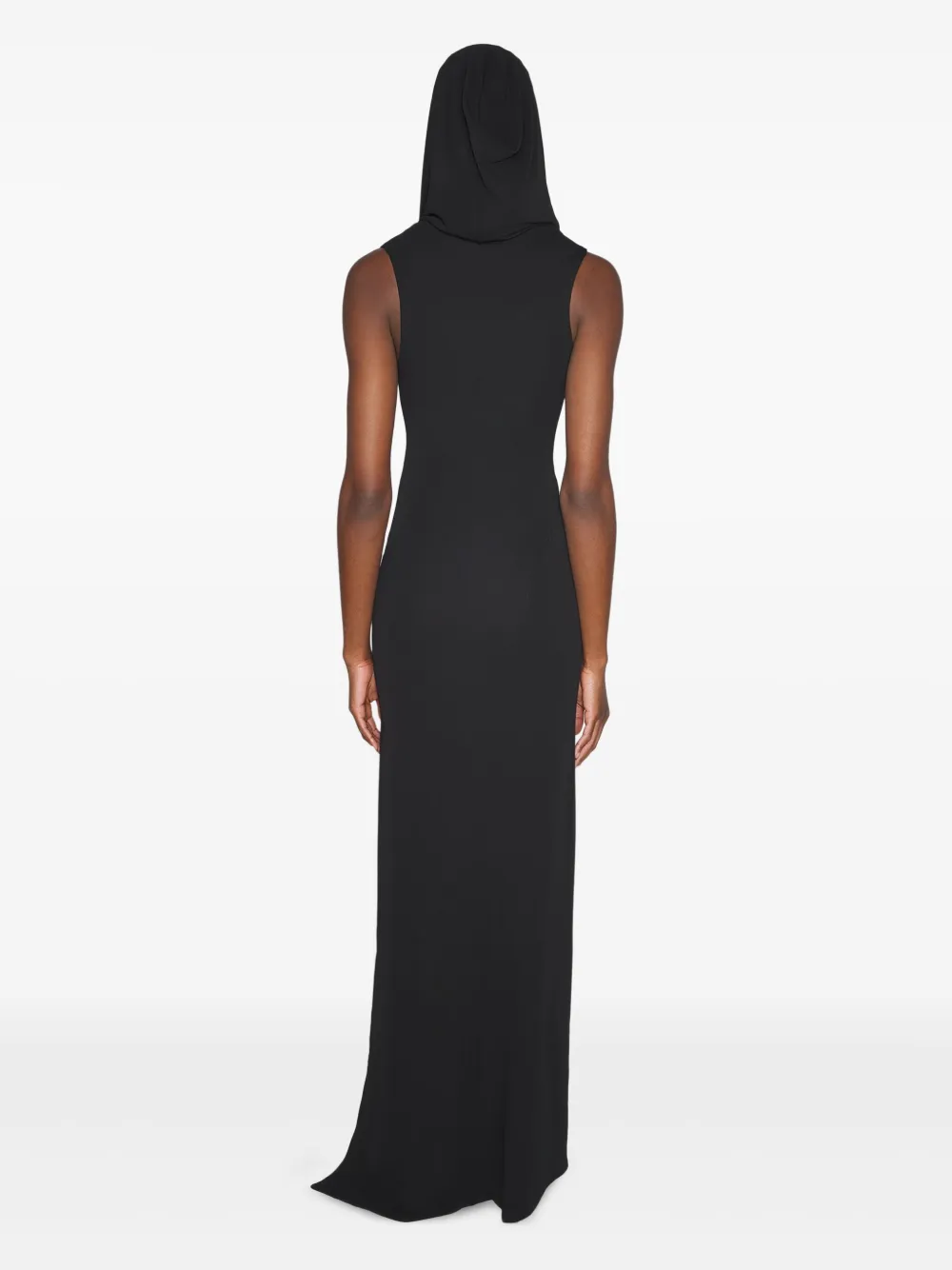Mugler Maxi-jurk met capuchon Zwart