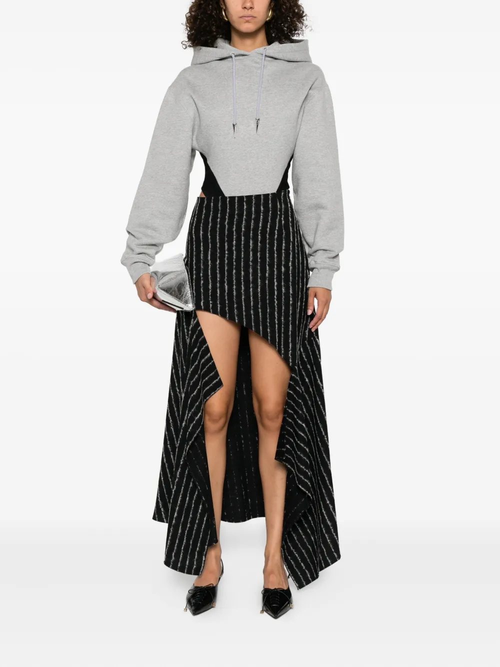 Mugler pinstripe asymmetric skirt | Asymmetric & Draped Skirts | Image 2