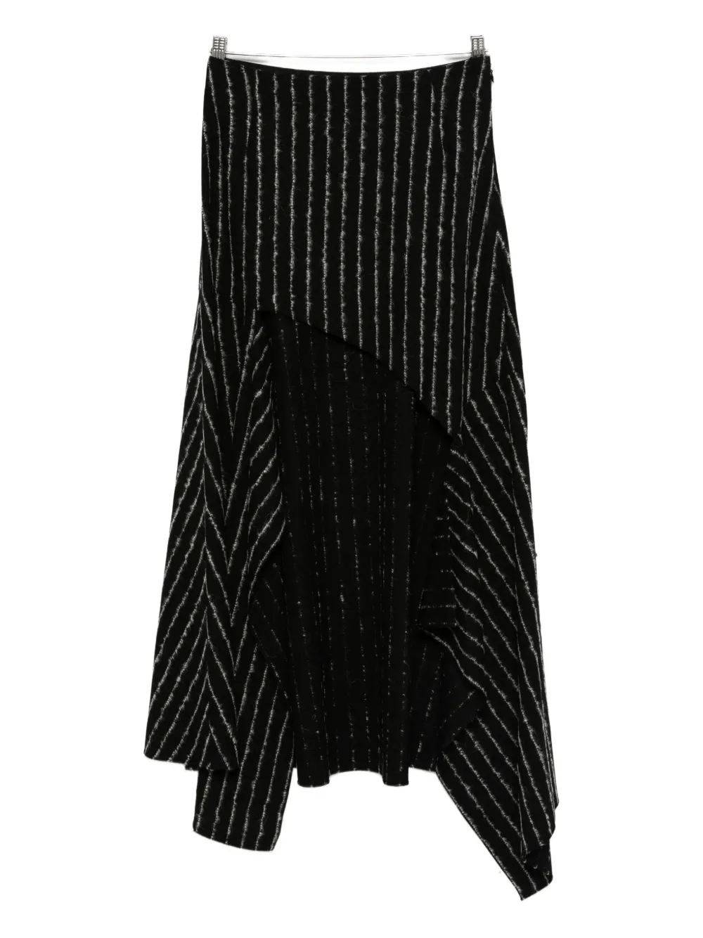 Mugler pinstripe asymmetric skirt - Nero