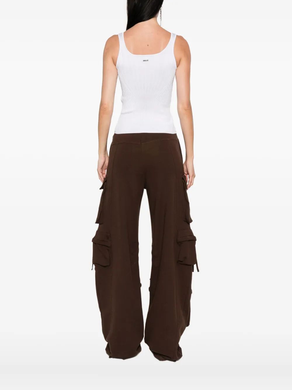 Mugler ribbed tank top Wit