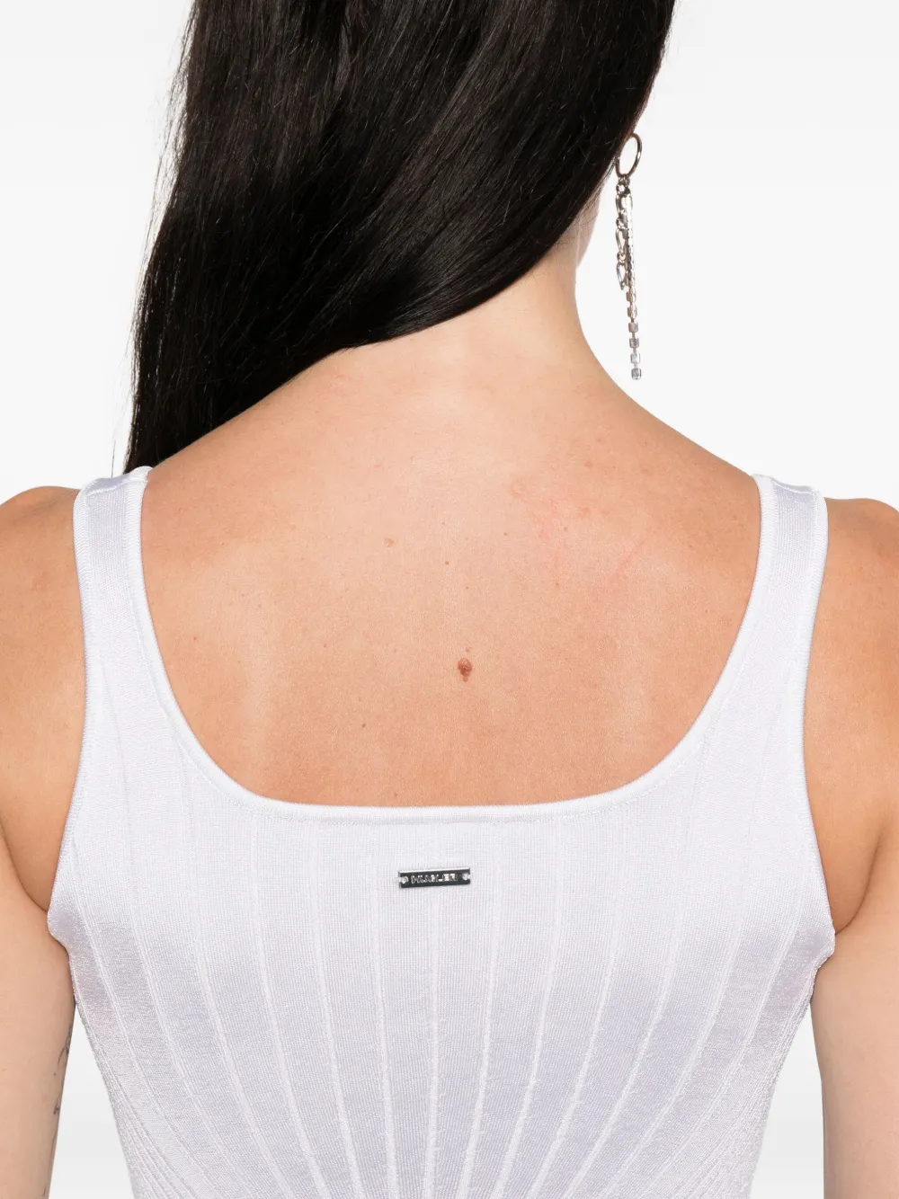 Mugler ribbed tank top Wit