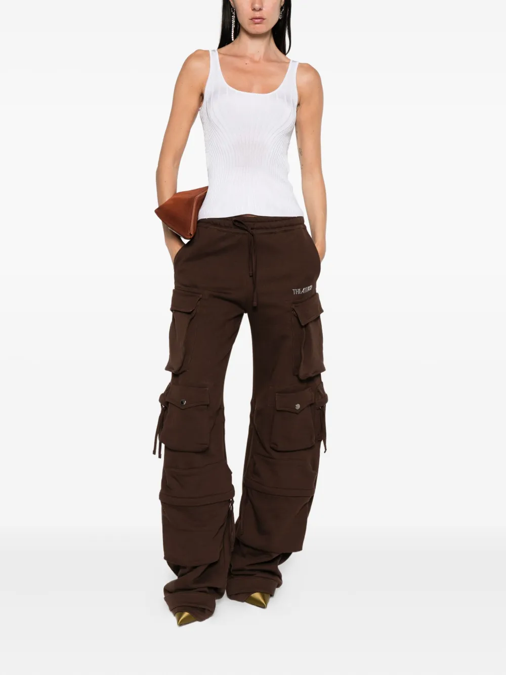 Mugler ribbed tank top Wit