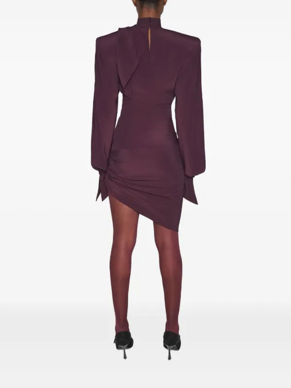 strapless open back dress SOLID LONG SLEEVE ELASTIC WAIST WRAP MINI DRESS – Riah Fashion main image 1
