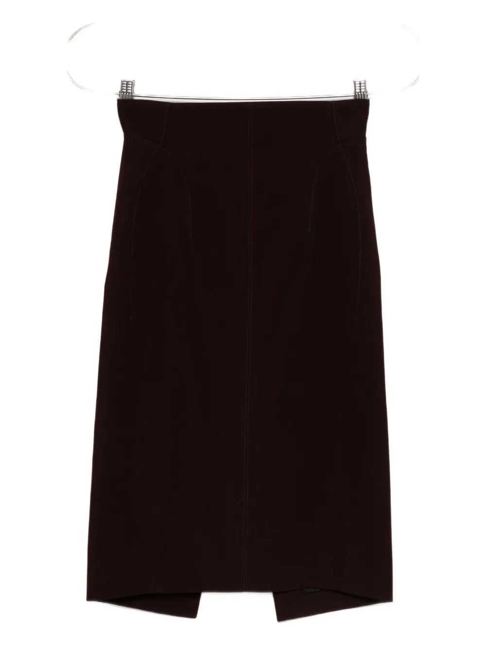 Mugler buckle-detailed pencil skirt - Rosso