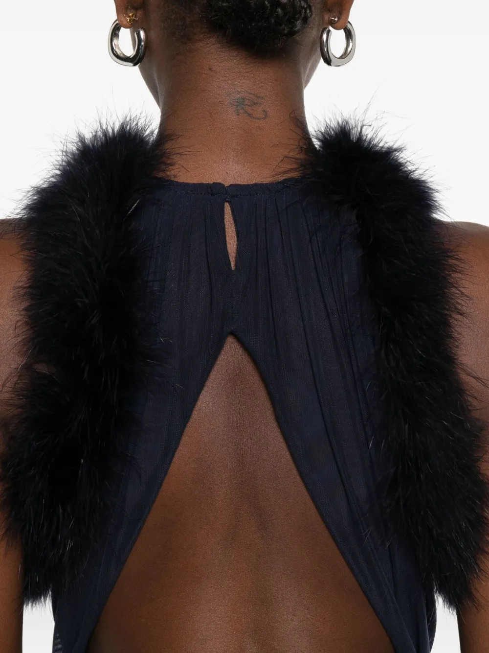 Mugler Jurk met ruches Blauw