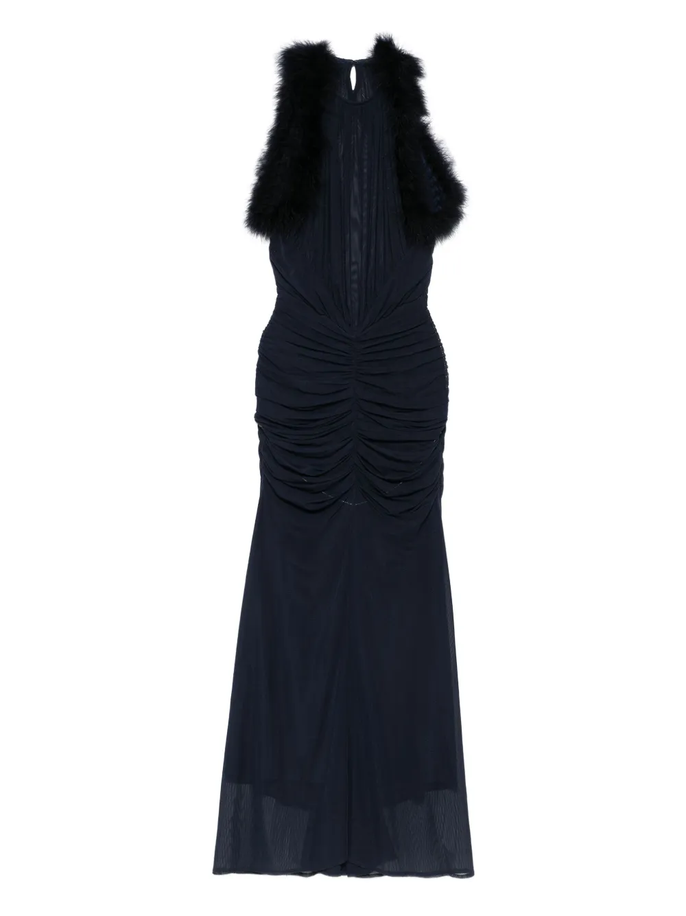 Mugler Jurk met ruches Blauw