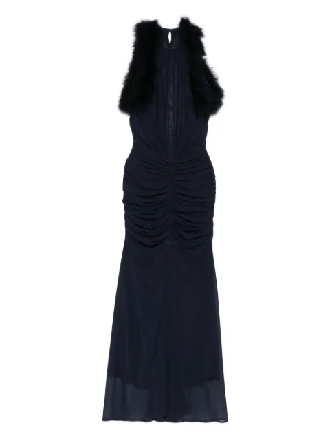 Mugler trimmed ruched dress