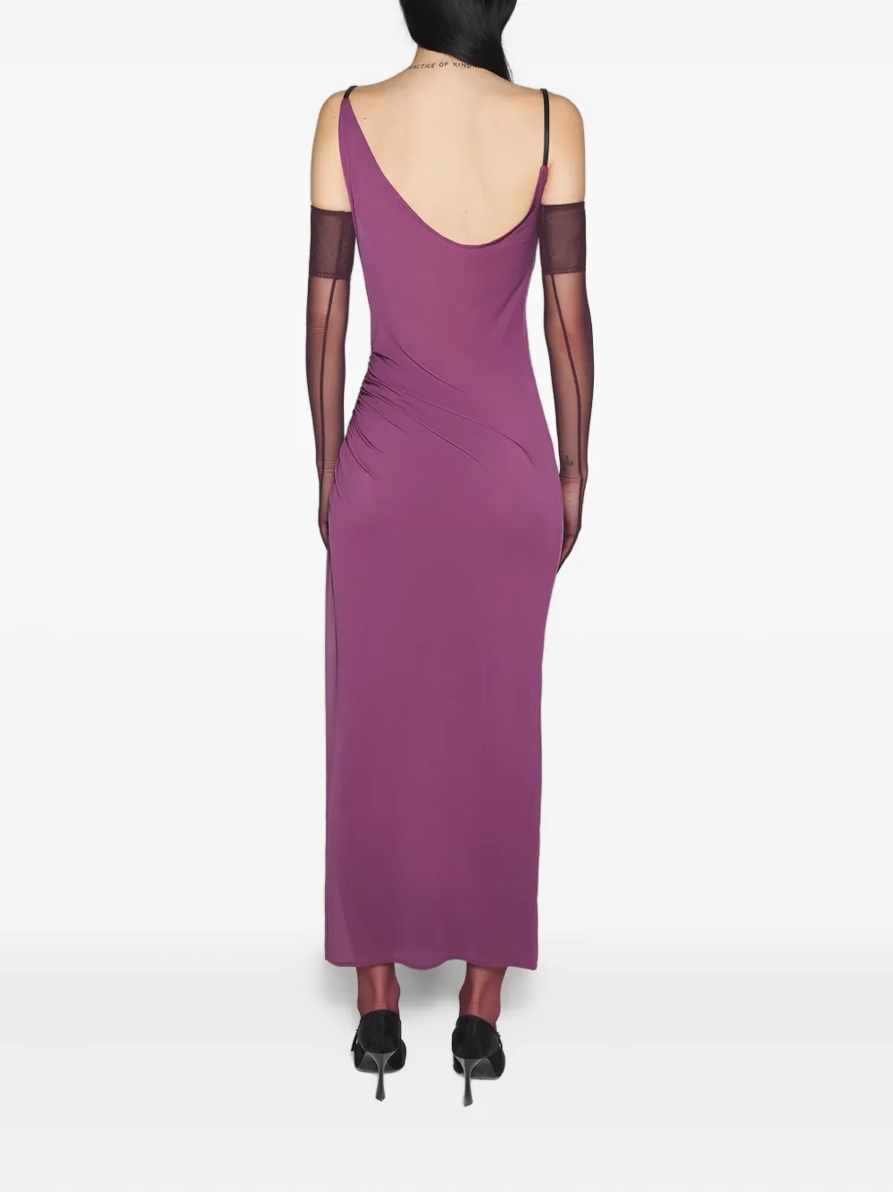 Mugler Midi-jurk met zijsplit Paars