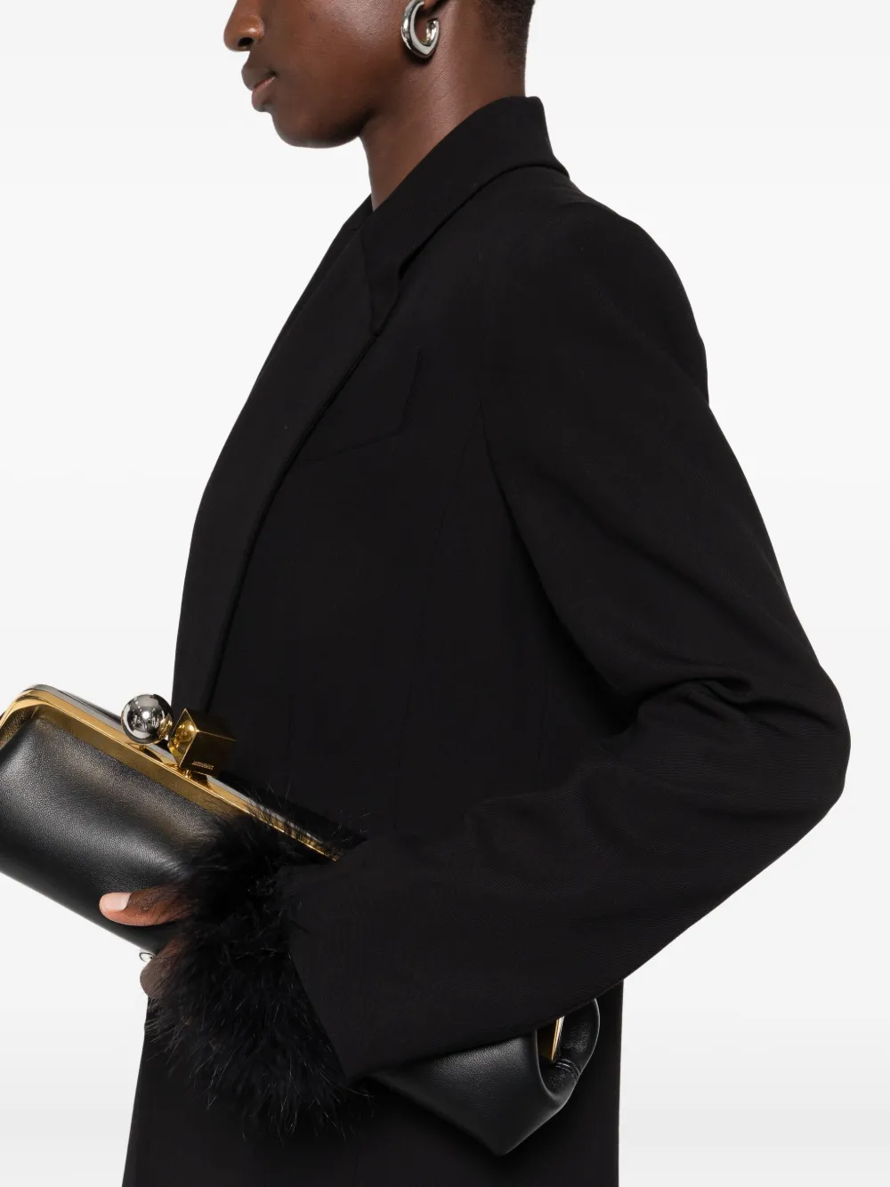 Mugler Single-breasted Ring-fastening Coat In Black