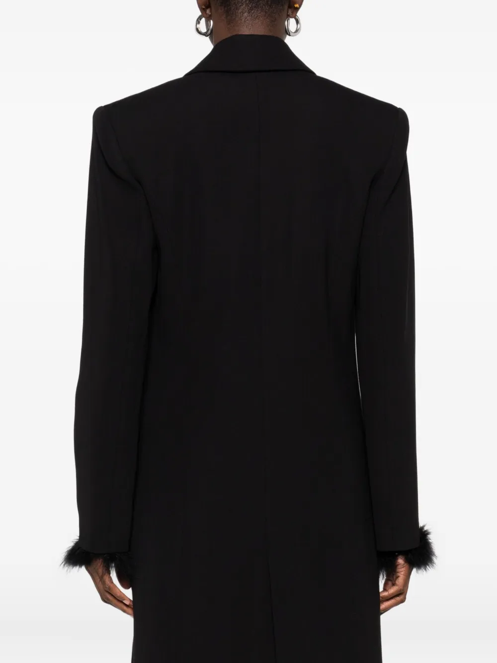 Mugler Single-breasted Ring-fastening Coat In Black