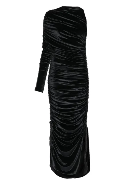 Mugler one-shoulder draped midi dress