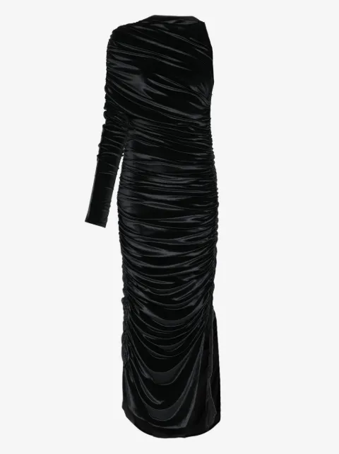 Mugler one-shoulder draped midi dress