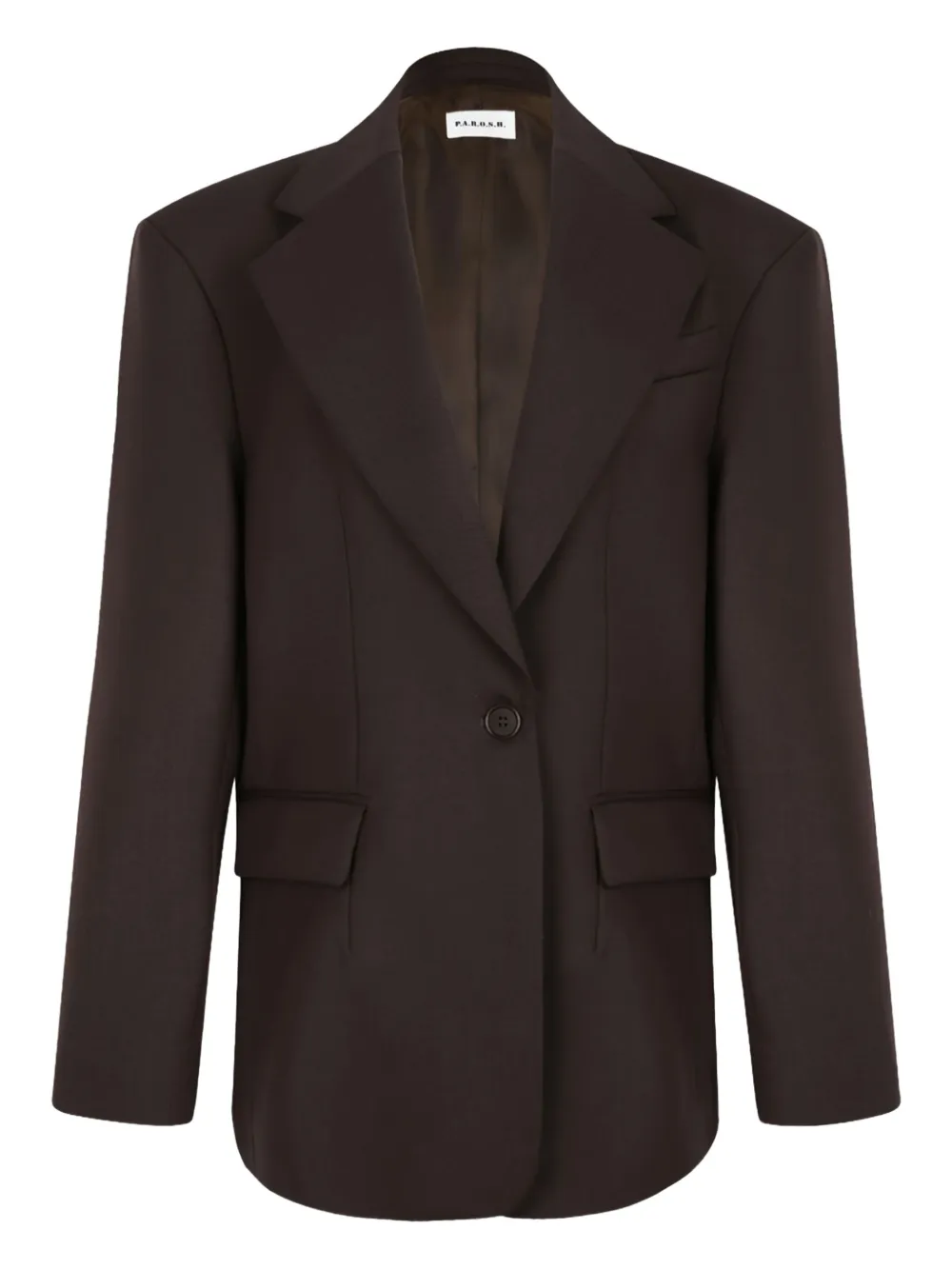 P.a.r.o.s.h Padded-shoulder Blazer In Brown