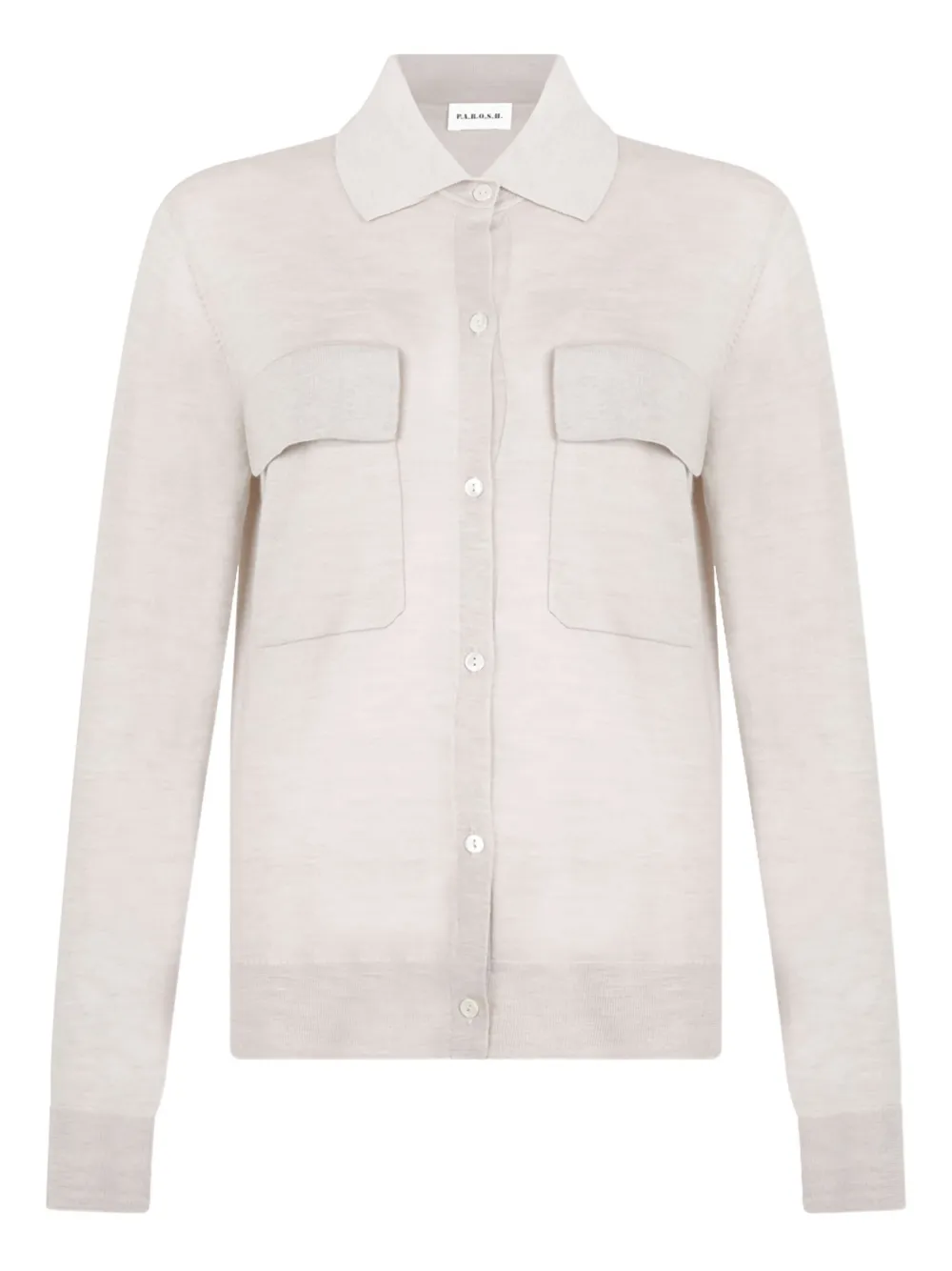 P.a.r.o.s.h Buttoned Patch-pocket Cardigan In Neutral