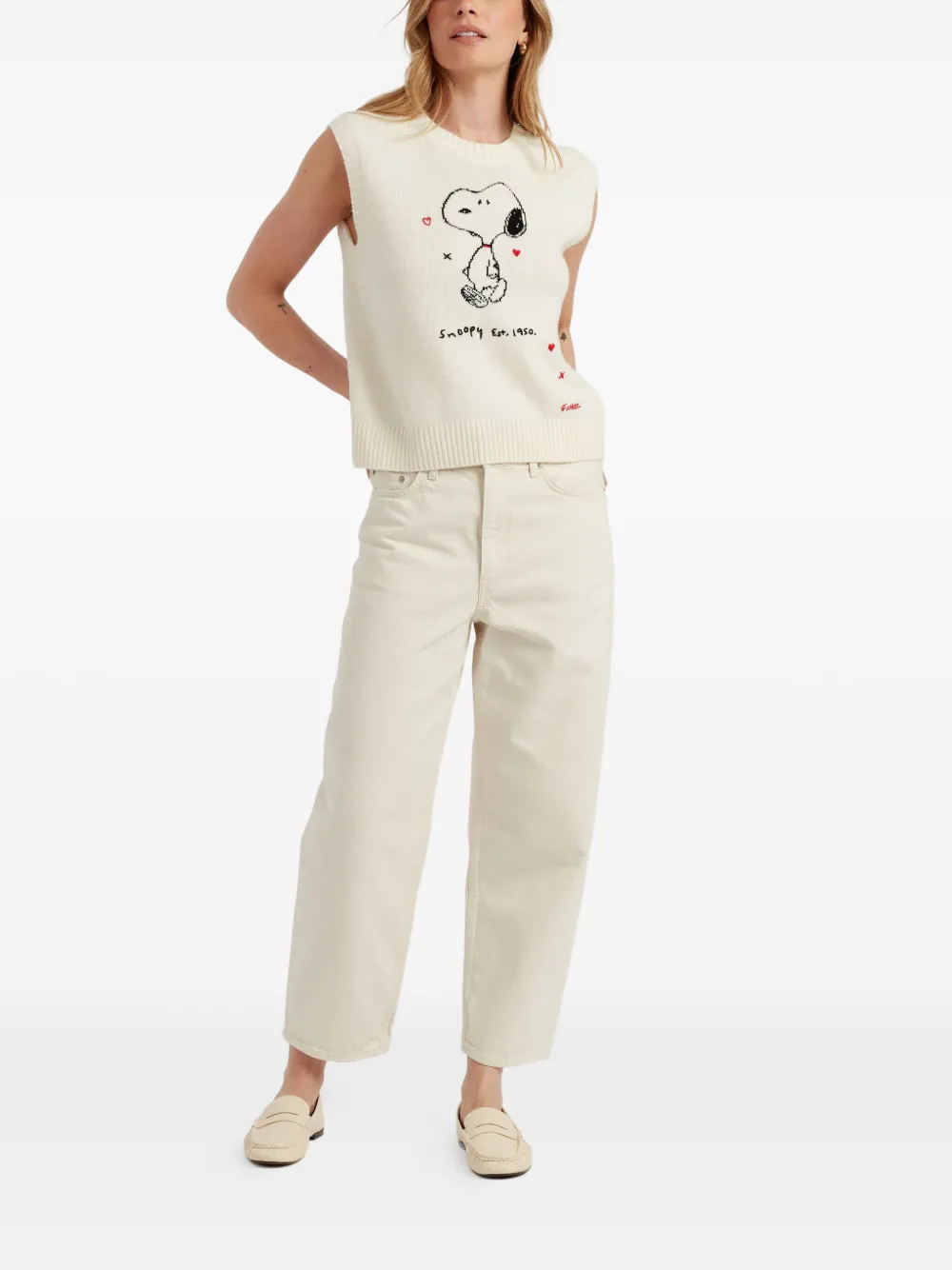 Chinti & Parker X Snoopy 75th Anniversary Sleeveless Vest In White