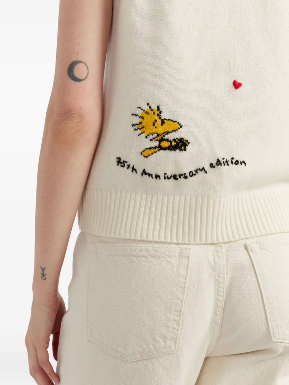 Chinti & Parker X Snoopy 75th Anniversary Sleeveless Vest In White