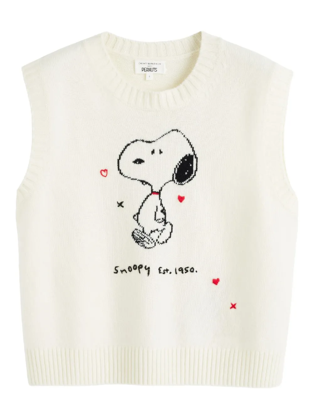 Chinti & Parker X Snoopy 75th Anniversary Sleeveless Vest In White