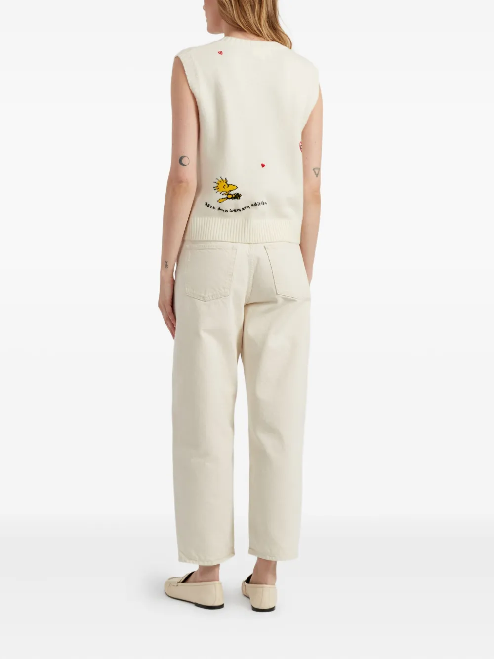 Chinti & Parker X Snoopy 75th Anniversary Sleeveless Vest In White