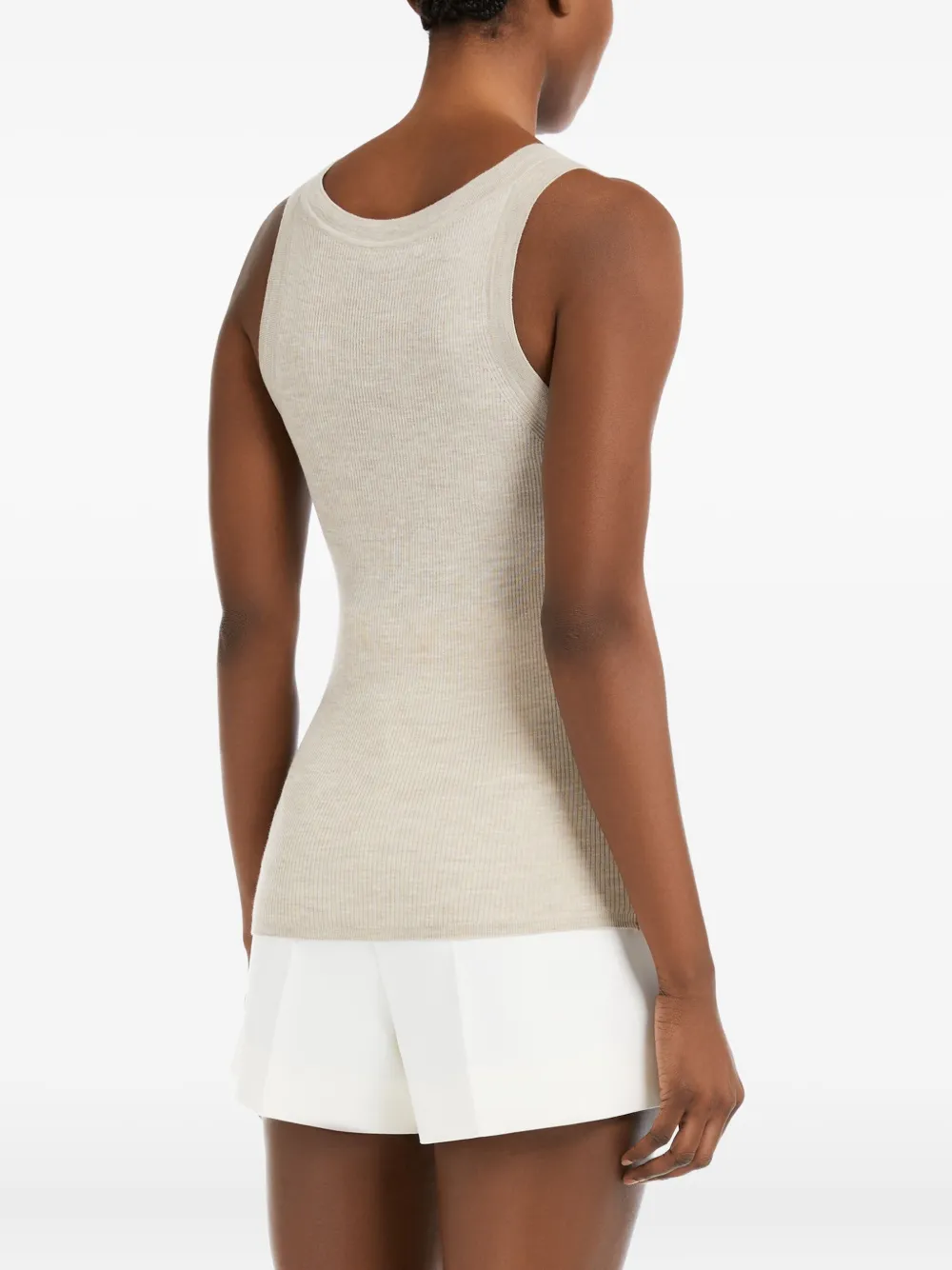 Max Mara Eliadi geribbelde top Beige