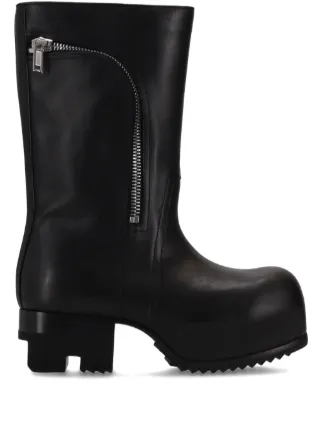 Rick Owens 50mm Bauhaus Ballast Leather Boots | Black | FARFETCH JO