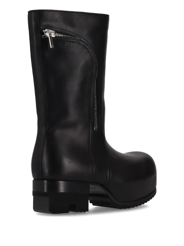 Rick Owens 50mm Bauhaus Ballast Leather Boots | Black | FARFETCH