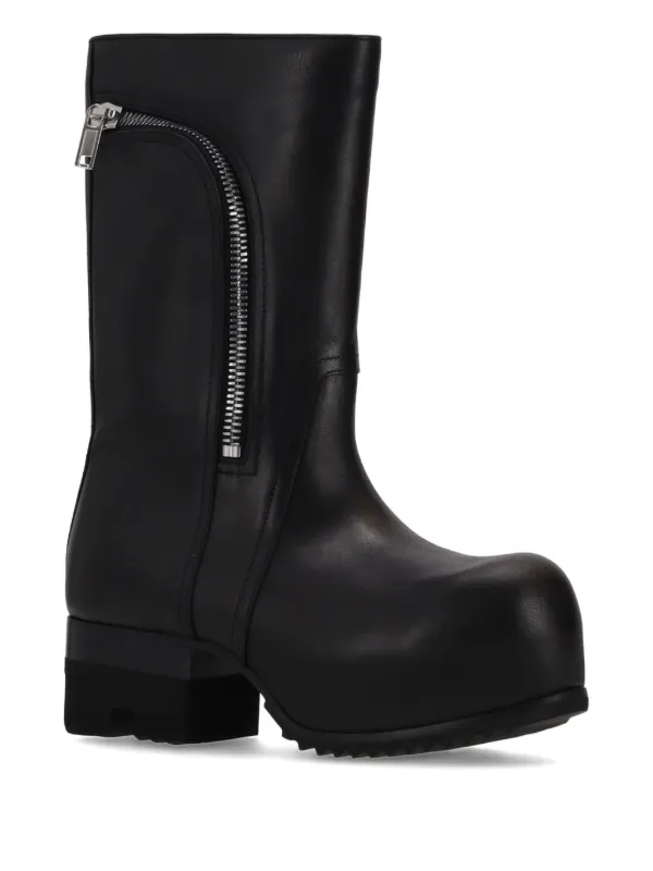 Rick Owens 50mm Bauhaus Ballast Leather Boots | Black | FARFETCH