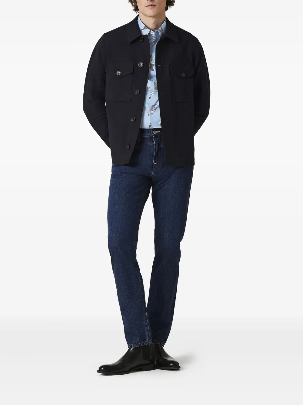 Paul Smith Jeans met geborduurde strepen - Blauw