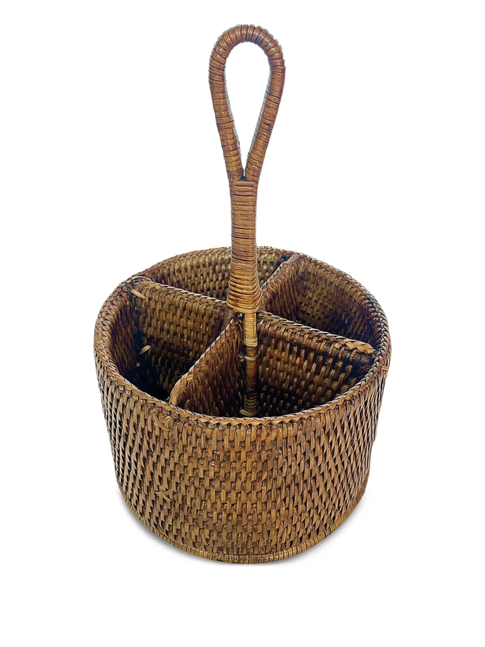 Sambonet rattan four-section caddy | Brown | Image 1