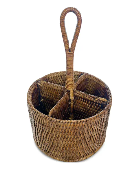 Sambonet rattan four-section caddy