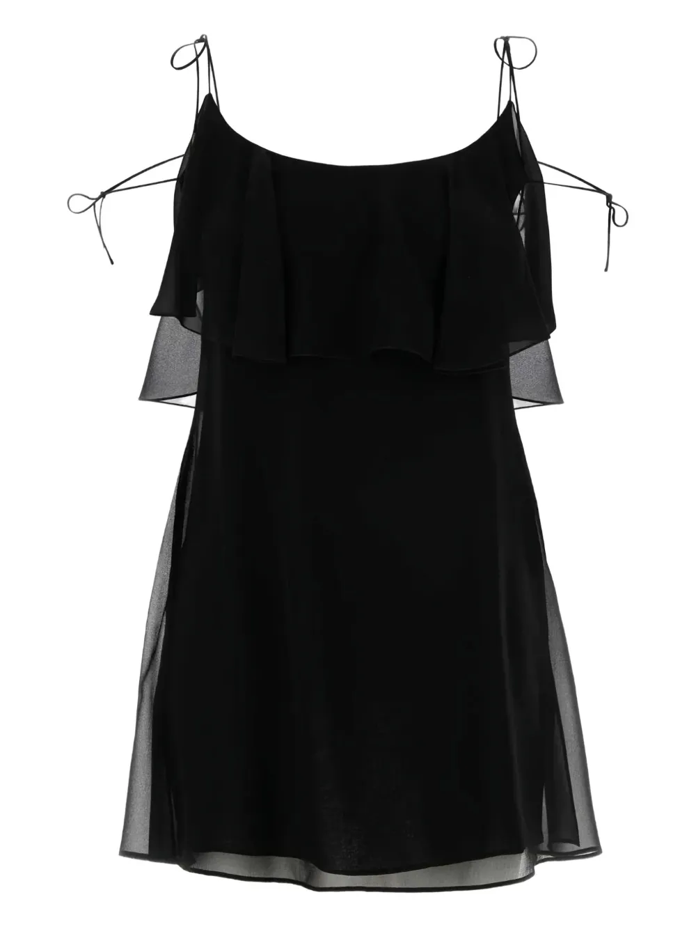 Saint Laurent Jurk met ruches - Zwart