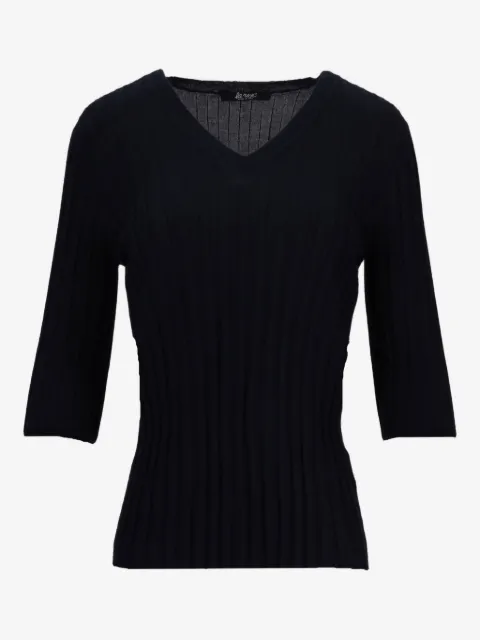 LA ROSE V-neck ribbed top