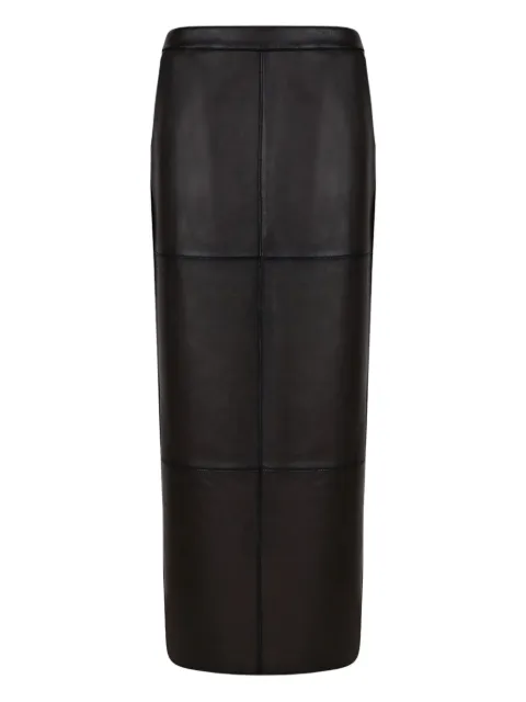 P.A.R.O.S.H. leather panelled straight skirt