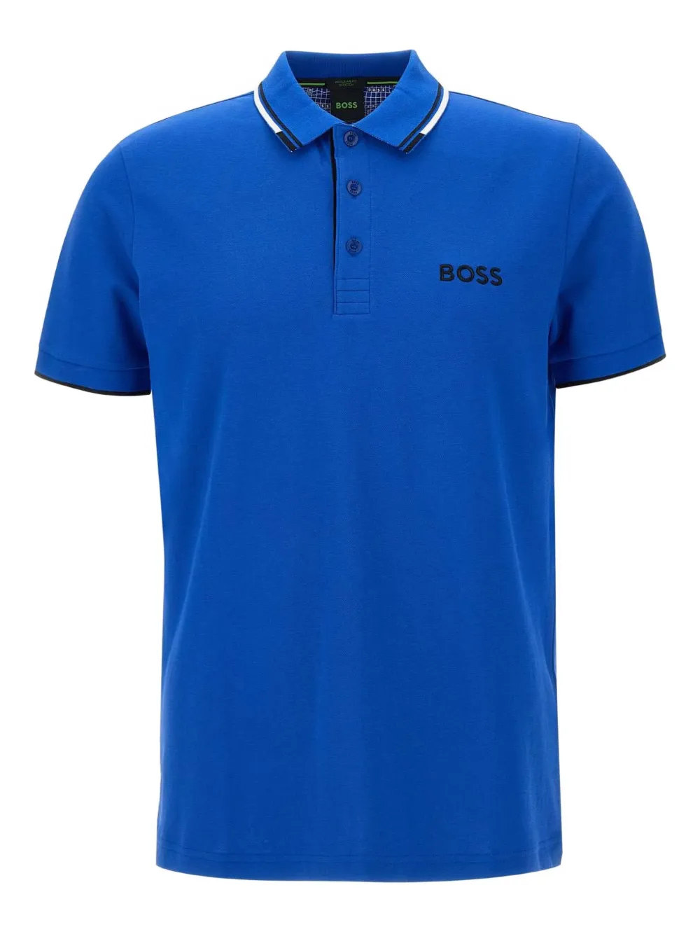 BOSS logo-embroidered piping polo shirt Blauw