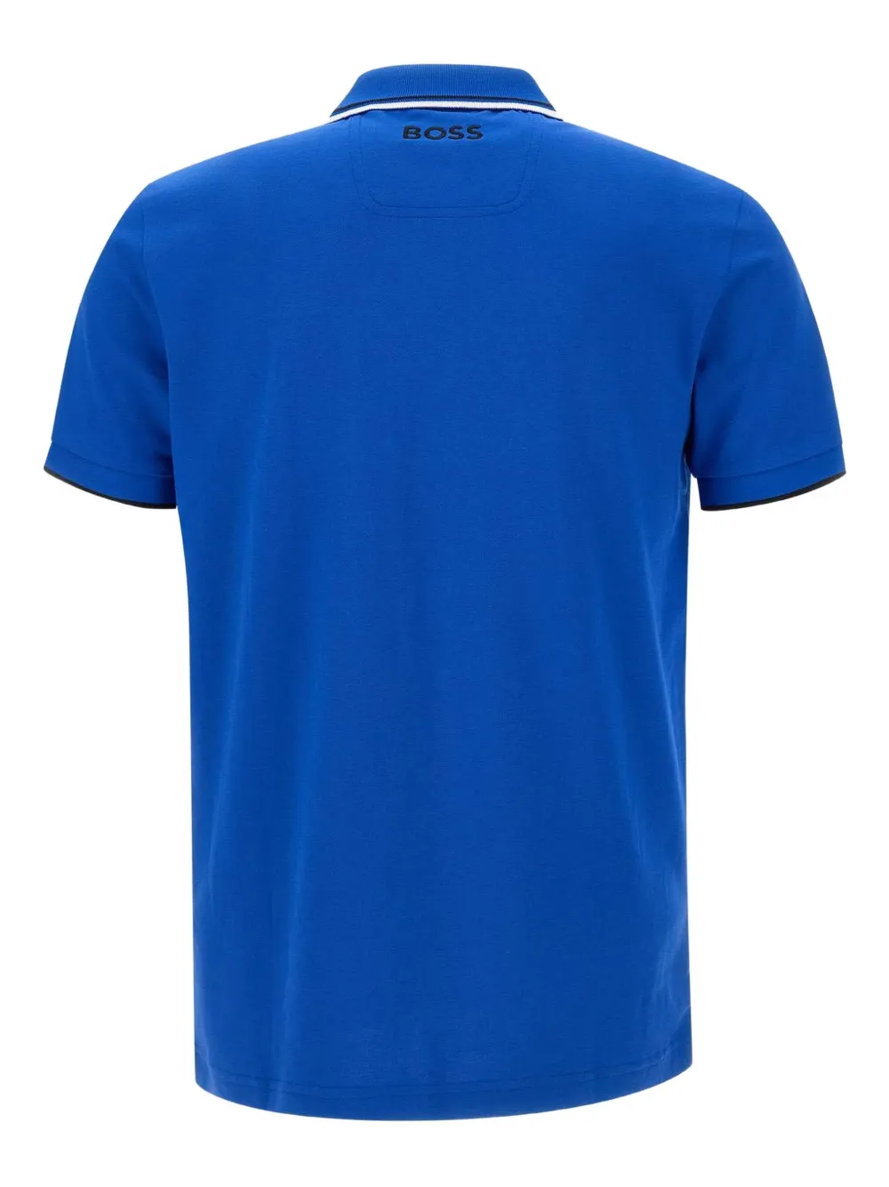 BOSS logo-embroidered piping polo shirt Blauw