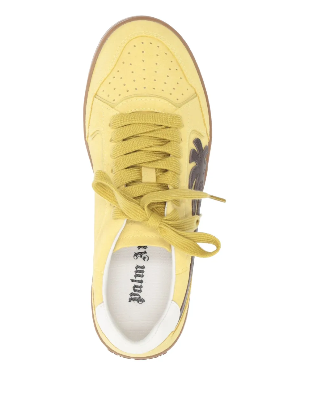 Palm Angels New Palm 1 Suede Sneakers In Yellow