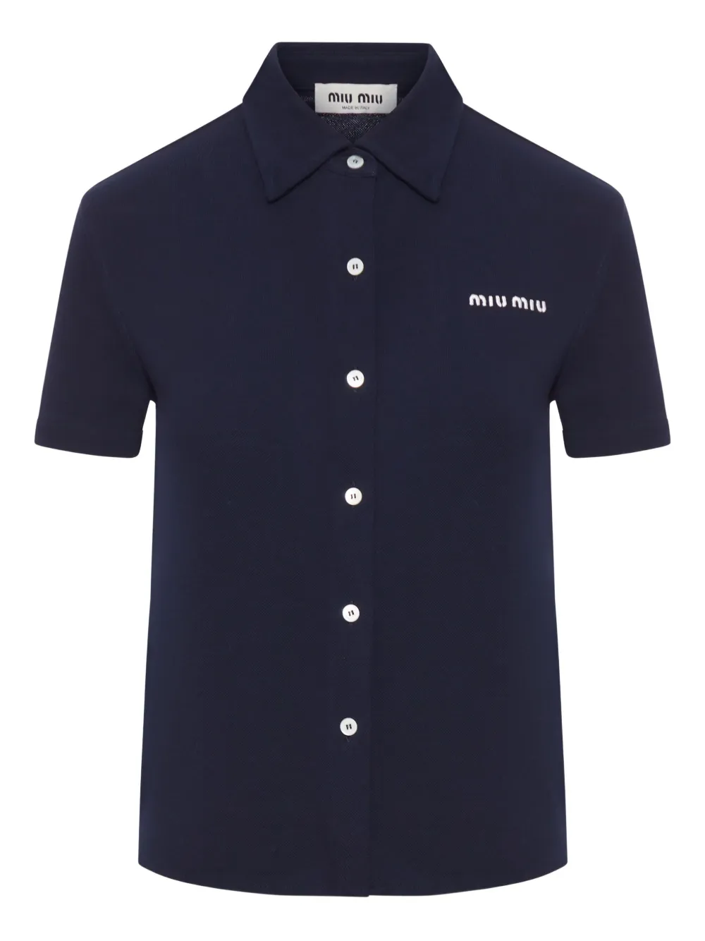 Miu short-sleeve logo top Blauw
