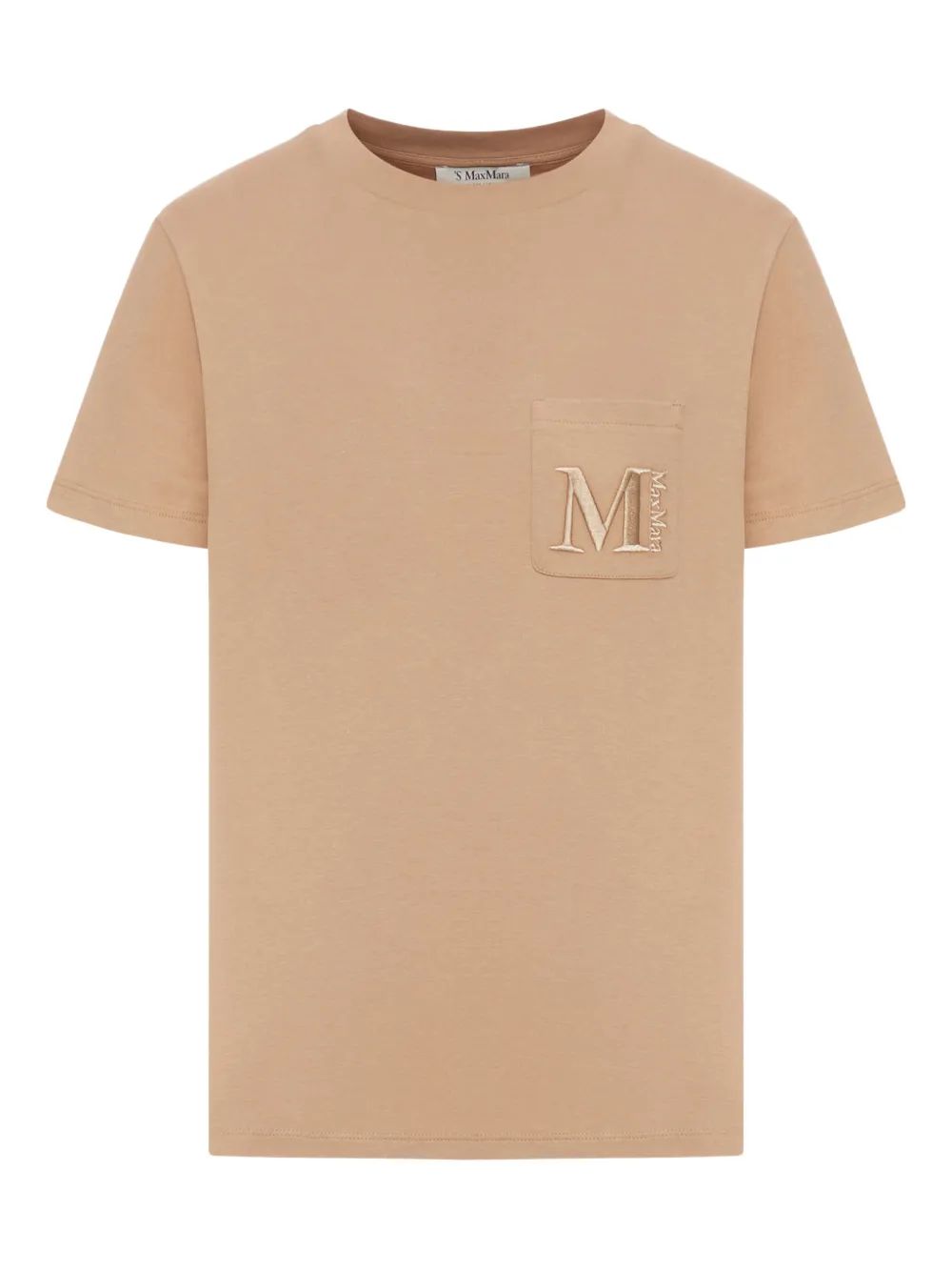 'S Max Mara logo-embroidered cotton T-shirt Beige