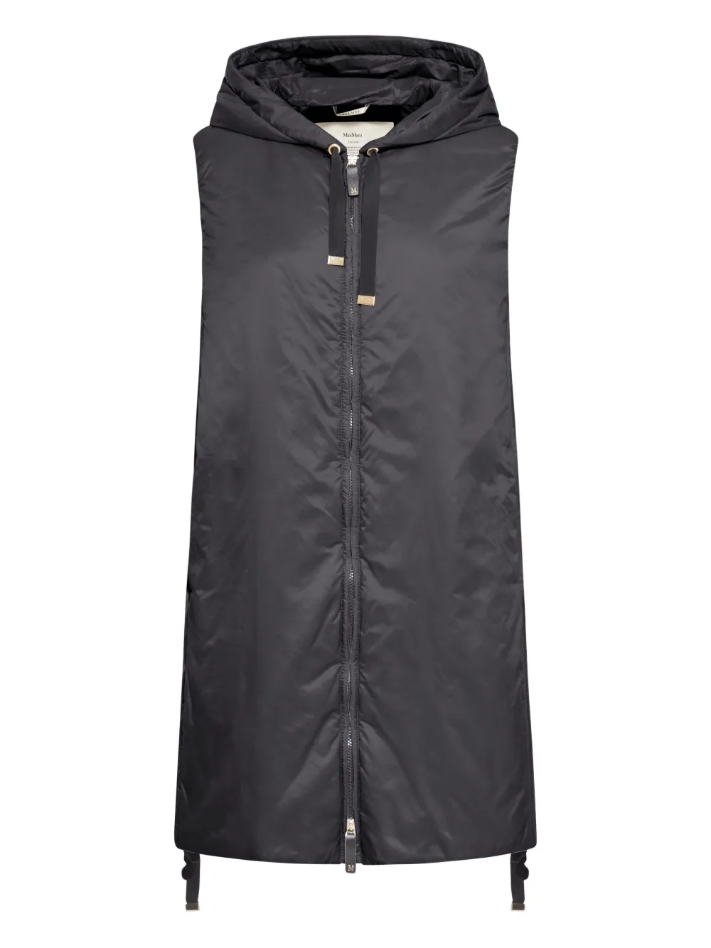 Max Mara Gilet met capuchon en trekkoord Zwart