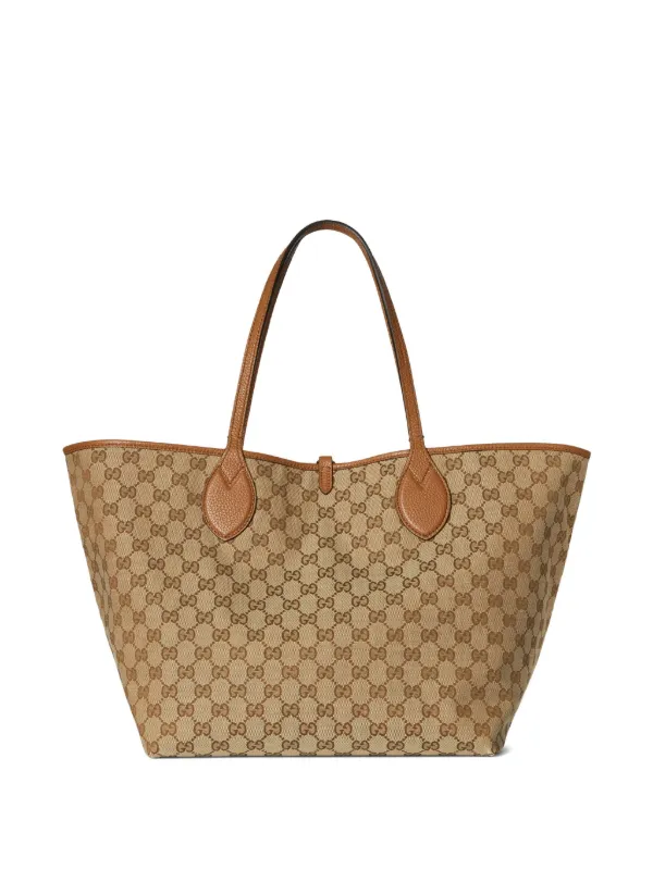 Gucci Reversible GG-pattern Leather Tote Bag | Brown | FARFETCH