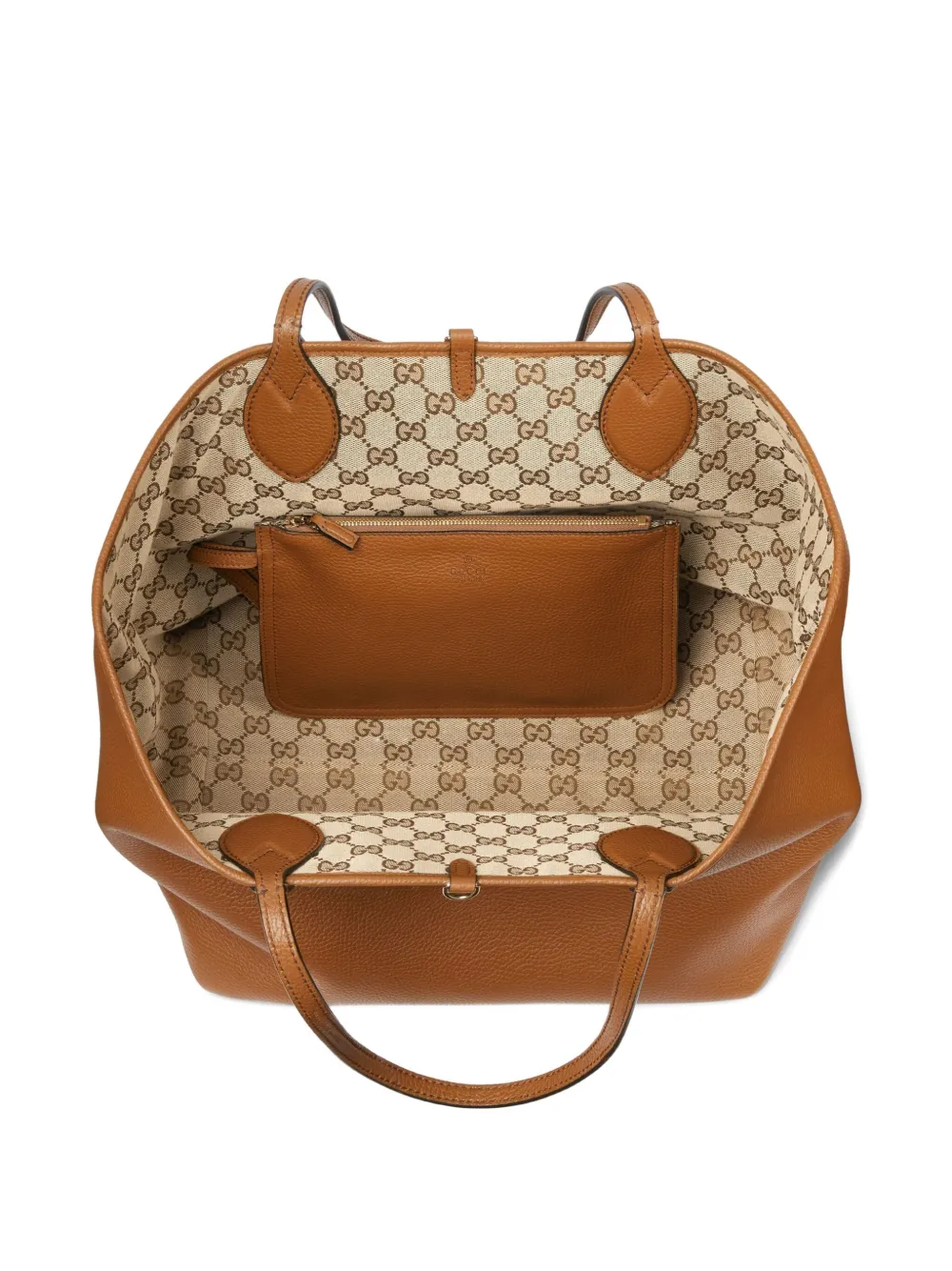 Gucci Omkeerbare leren shopper met GG-patroon Bruin