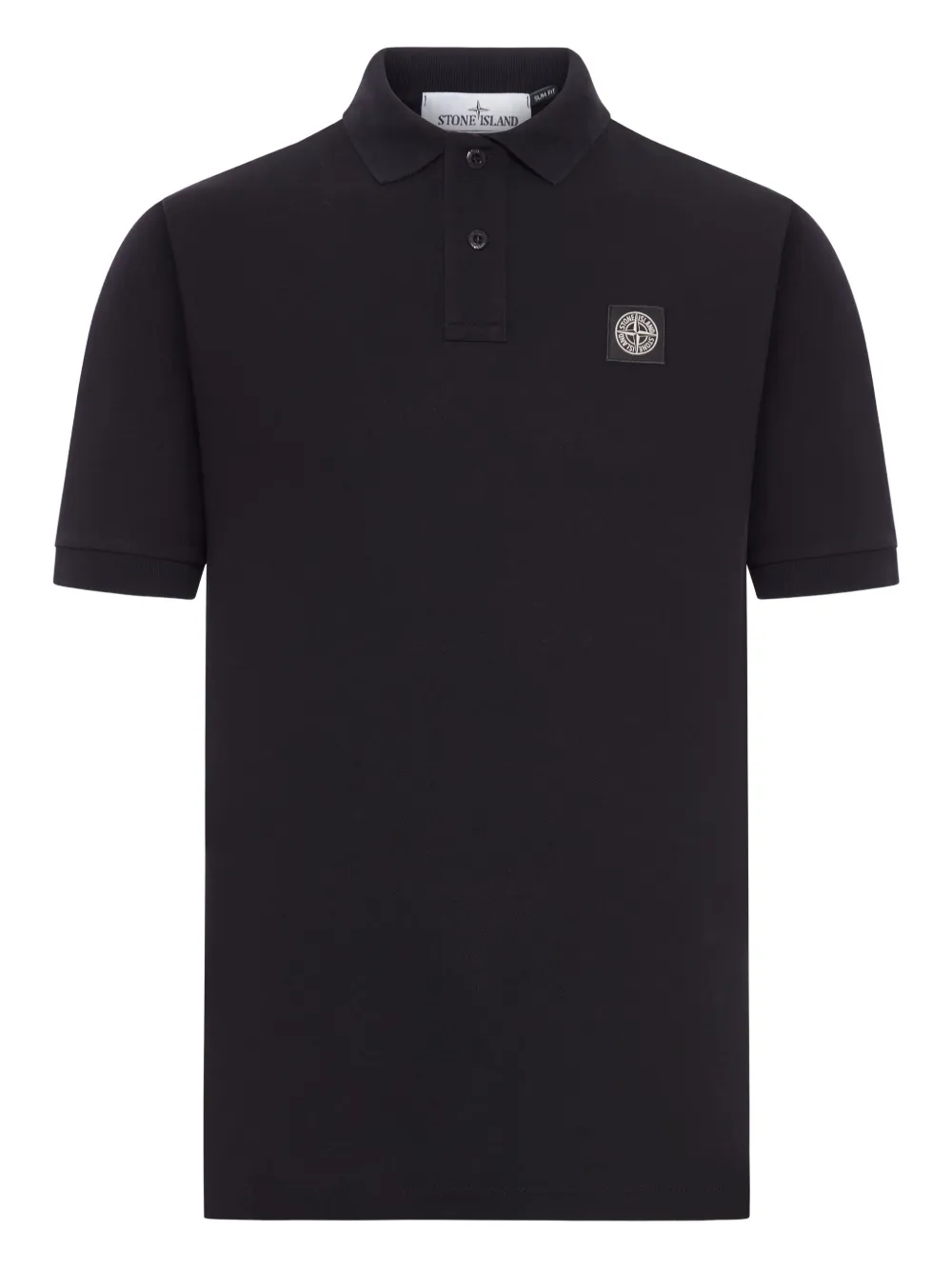 Stone Island logo-patch polo shirt Zwart