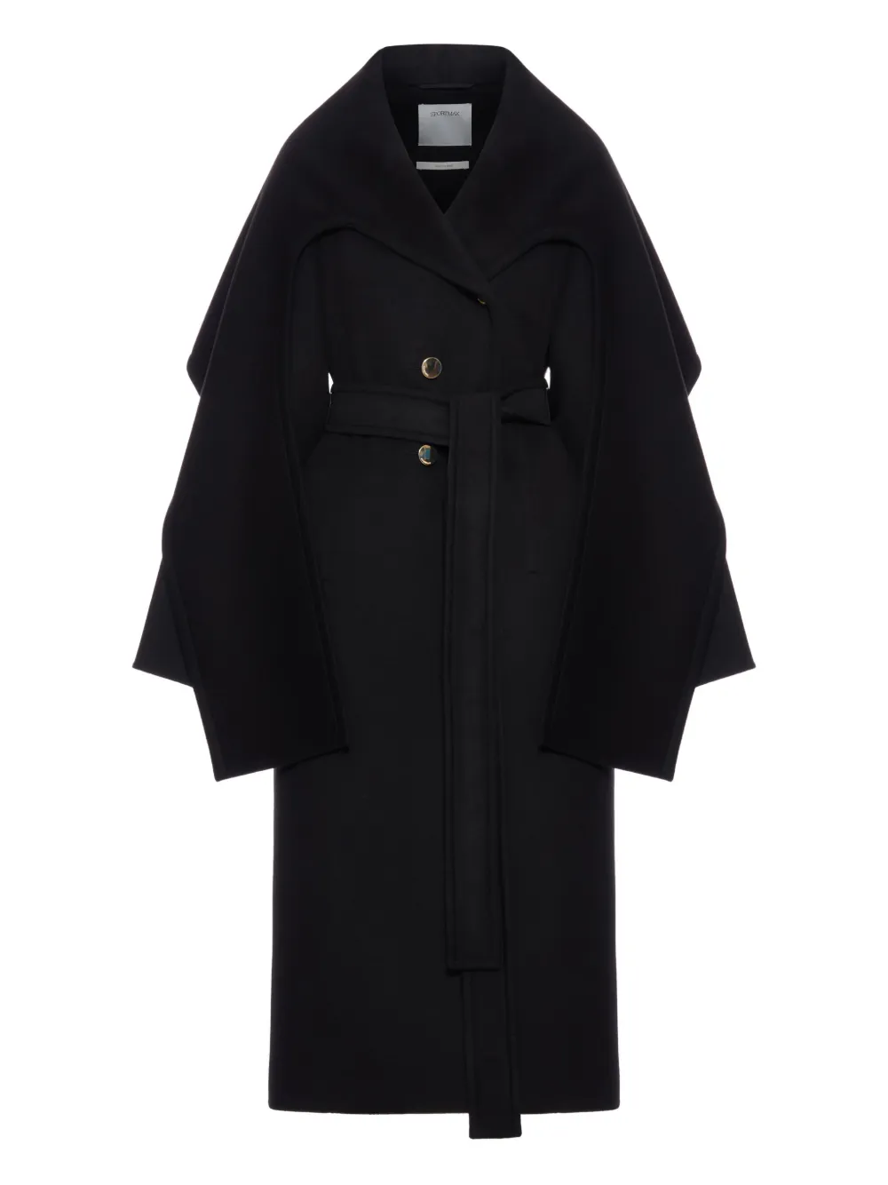 Sportmax Jas met sjaalkraag Zwart