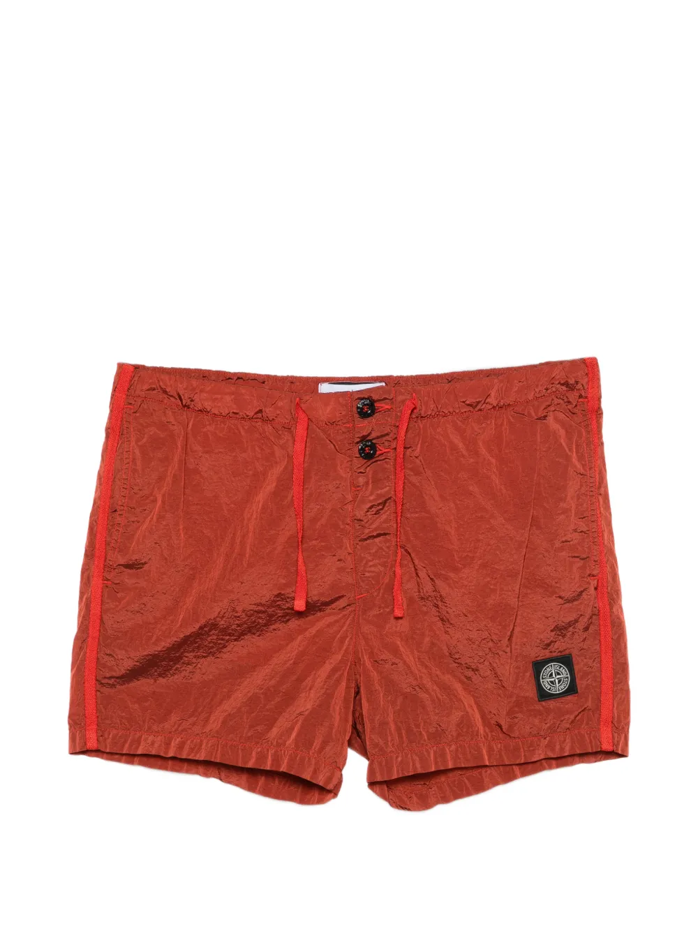 Stone Island Shorts mit seitlichen Streifen - Rot