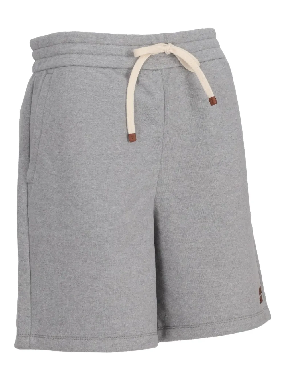 Miu Fleece shorts met geborduurd logo Grijs