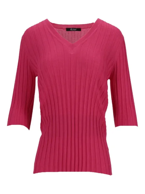 LA ROSE V-neck ribbed sweater 