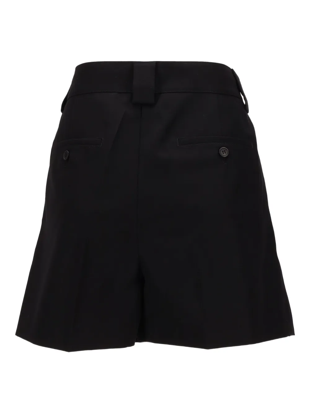 Prada Gabardine shorts met ringdetail Zwart
