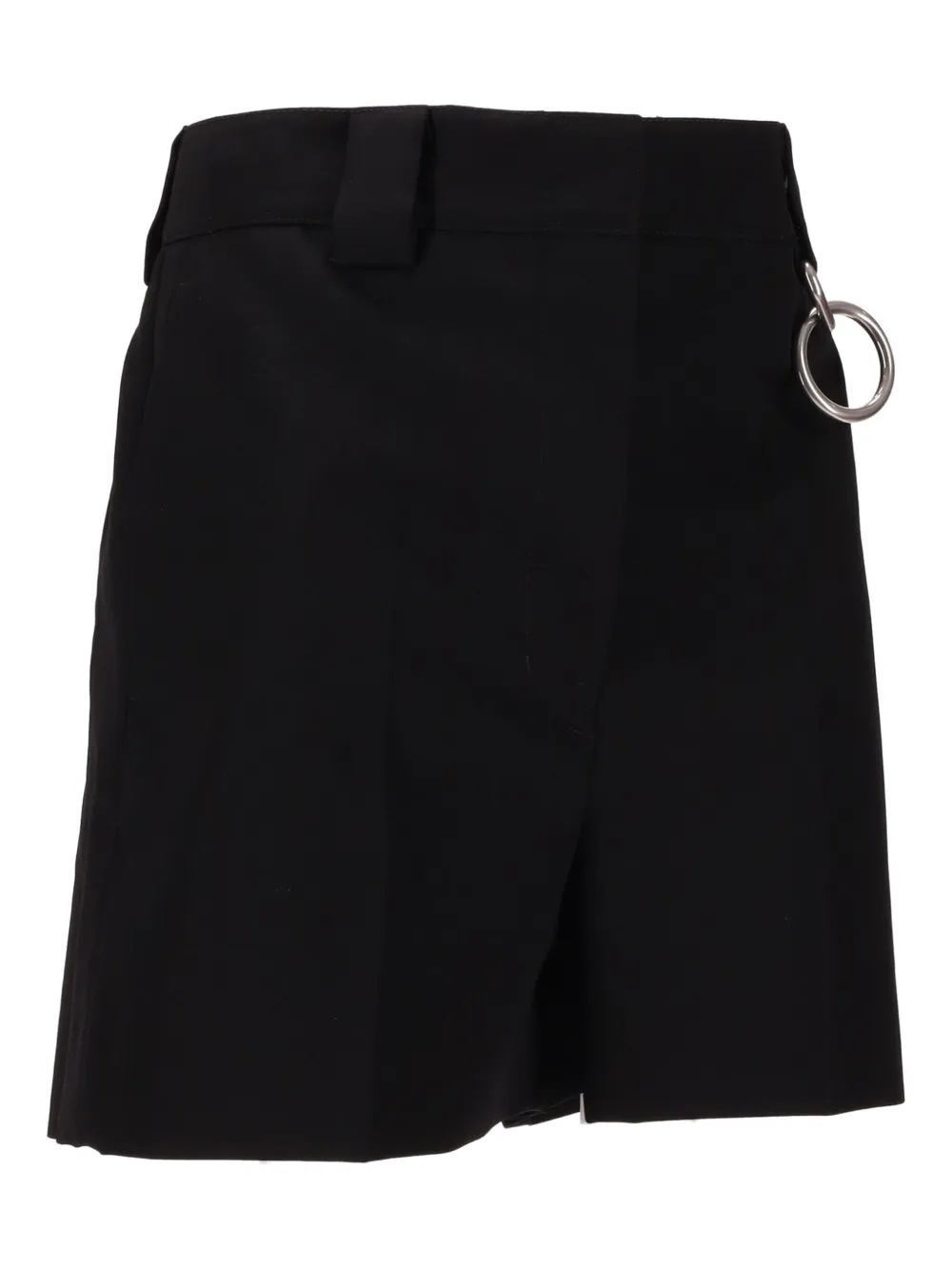 Prada Gabardine shorts met ringdetail Zwart