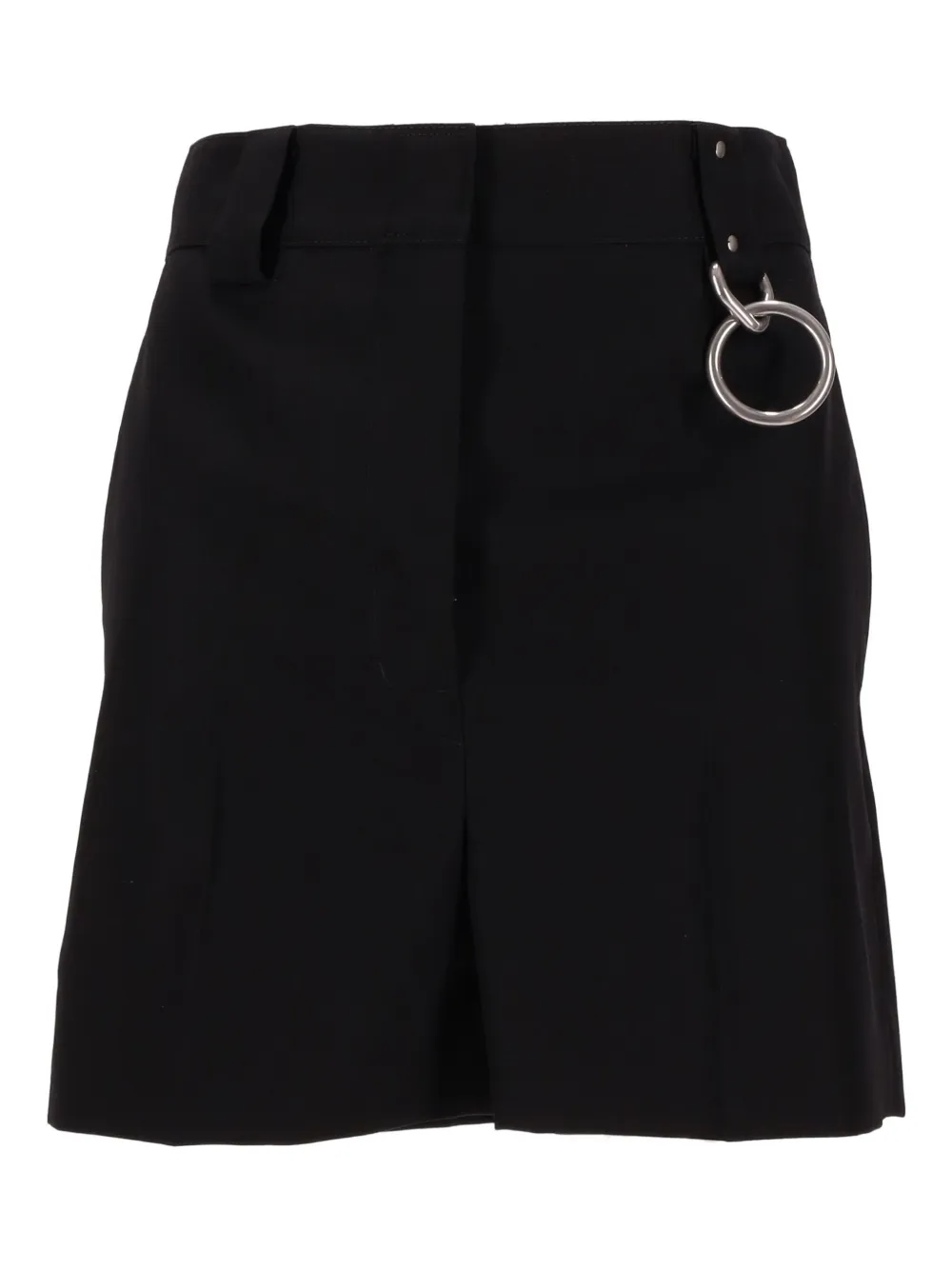 Prada Gabardine shorts met ringdetail Zwart