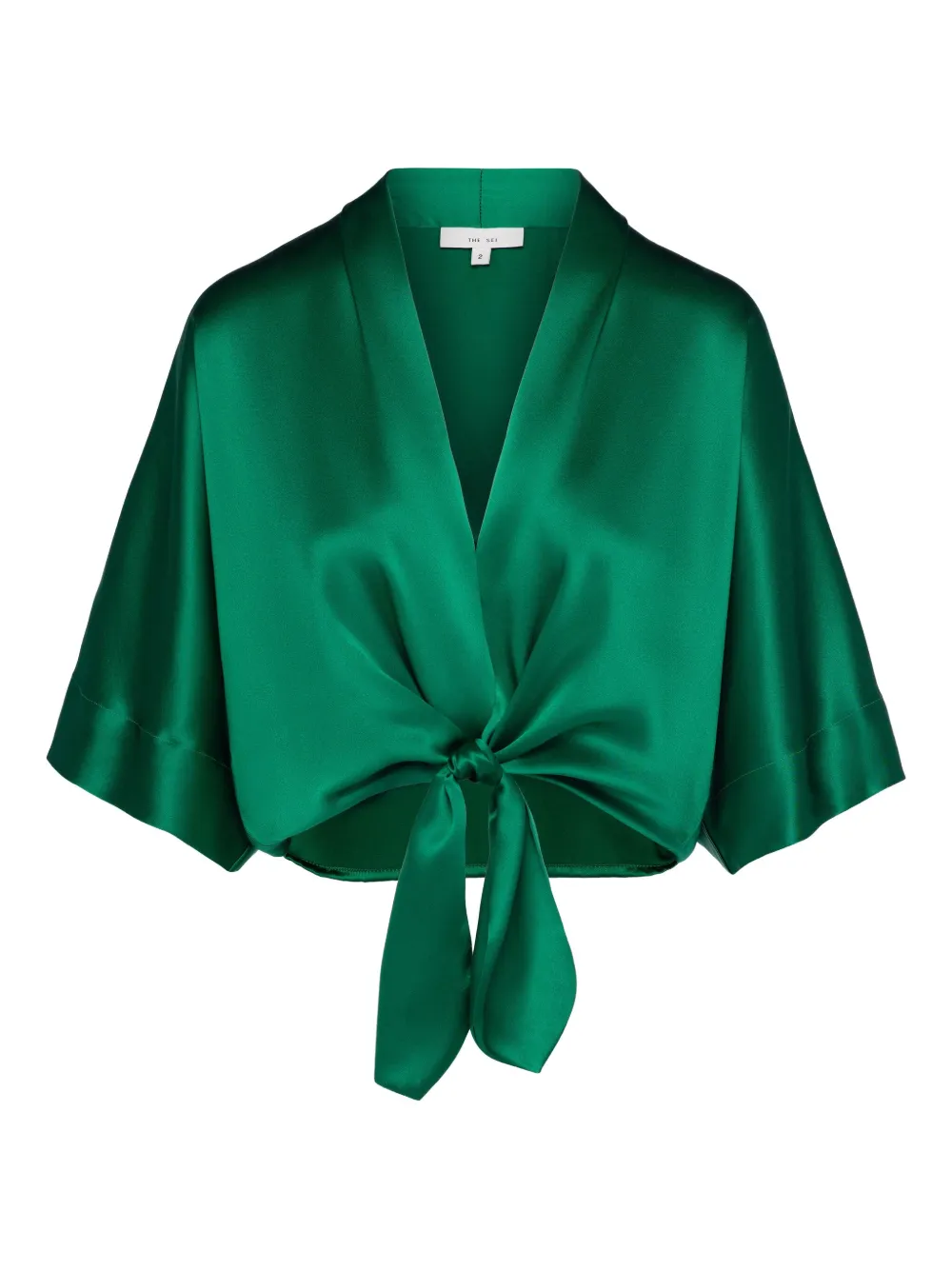 The Sei tie-front short-sleeve blouse | verde | Image 1